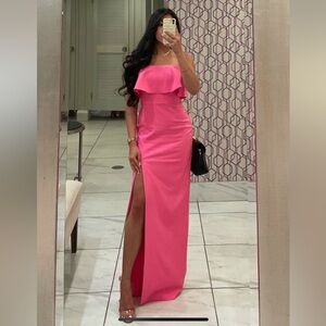 Aidan Mattox Hot Pink Ruffle Dress— Size 4